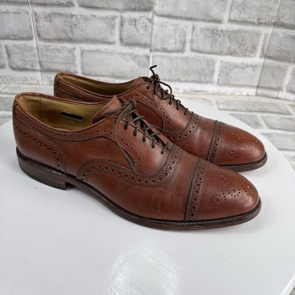 Allen Edmonds Strand Men\'s Size 9.5 Brown Leather Cap-Toe Dress Lace Up Oxfords main image 12